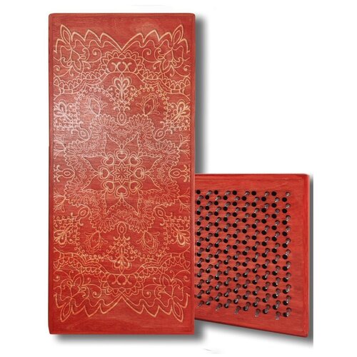 фото Доска садху с динамическими гвоздями, паттерн мандала - 13 шаг 10мм красная goodwood