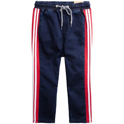 фото Джинсы playtoday размер 116, темно-синий/белый/красный