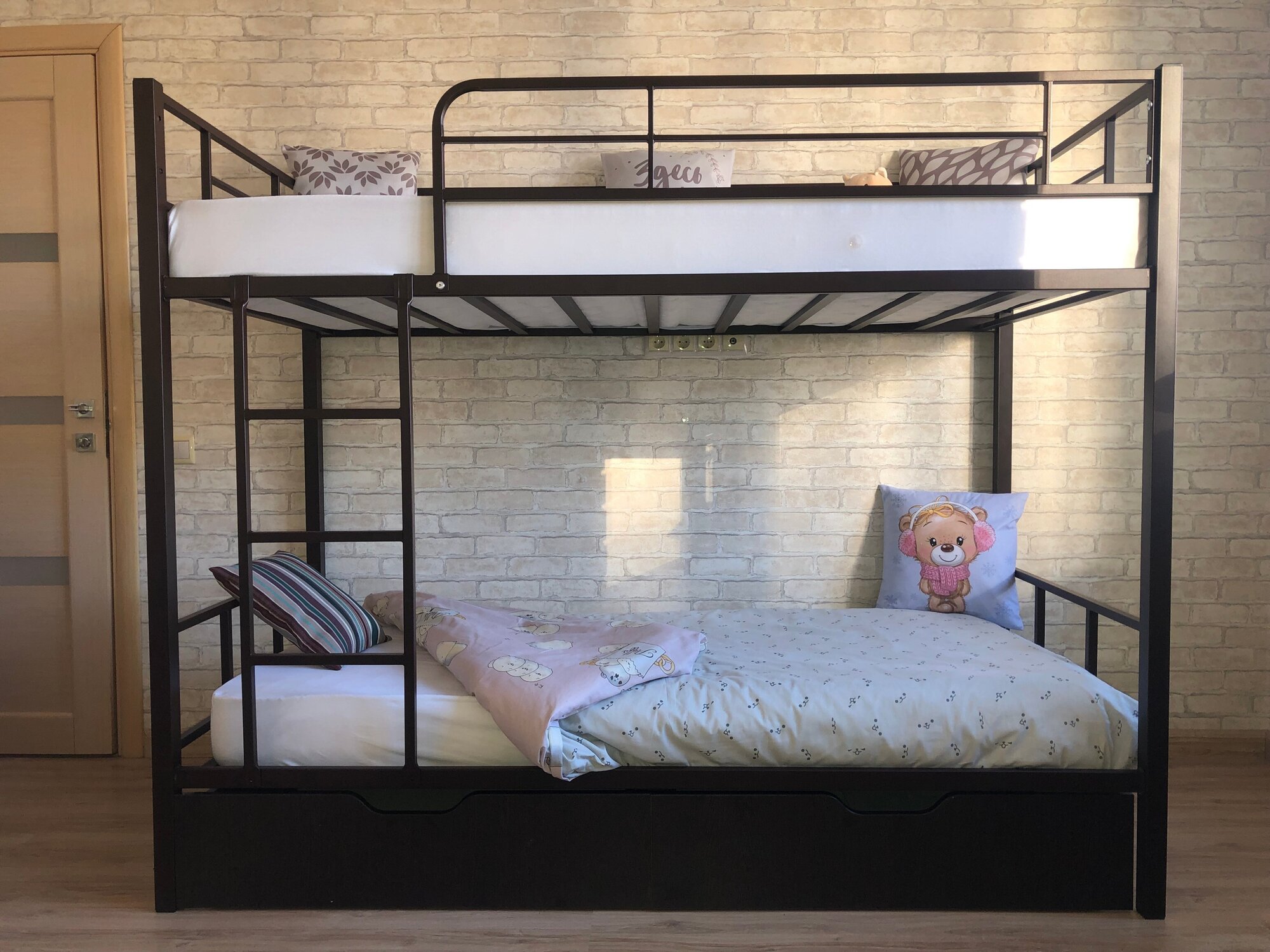 Двухъярусная кровать Севилья-2 с ящиками цвет коричневый