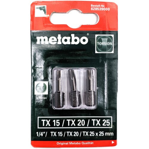 Набор бит Metabo Torsion TORX 3 шт 25 мм