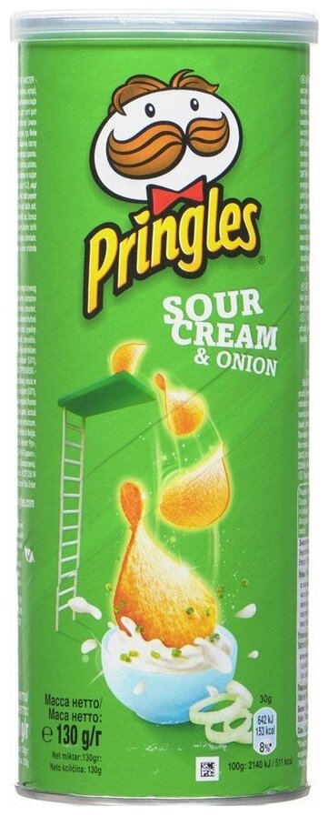 Чипсы Pringles картофелные, лук-сметана, 130 г