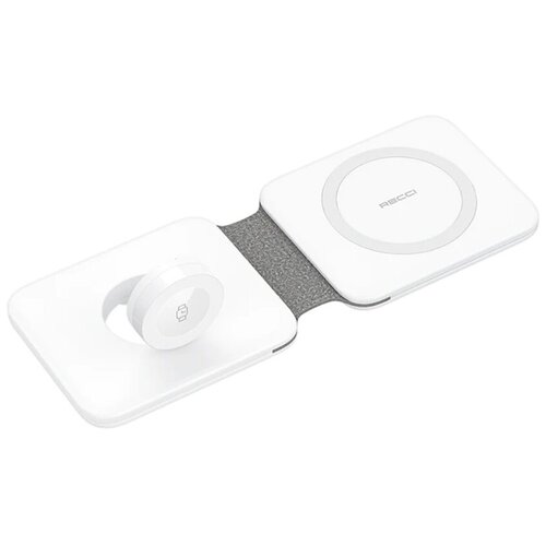 Беспроводное зарядное устройство RECCI Flip 180 Magnetic Charge 3-in-1 для Apple, 15W, Белый