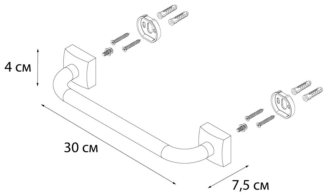 Поручень 30 см Fixsen Kvadro FX-61317 - фотография № 3