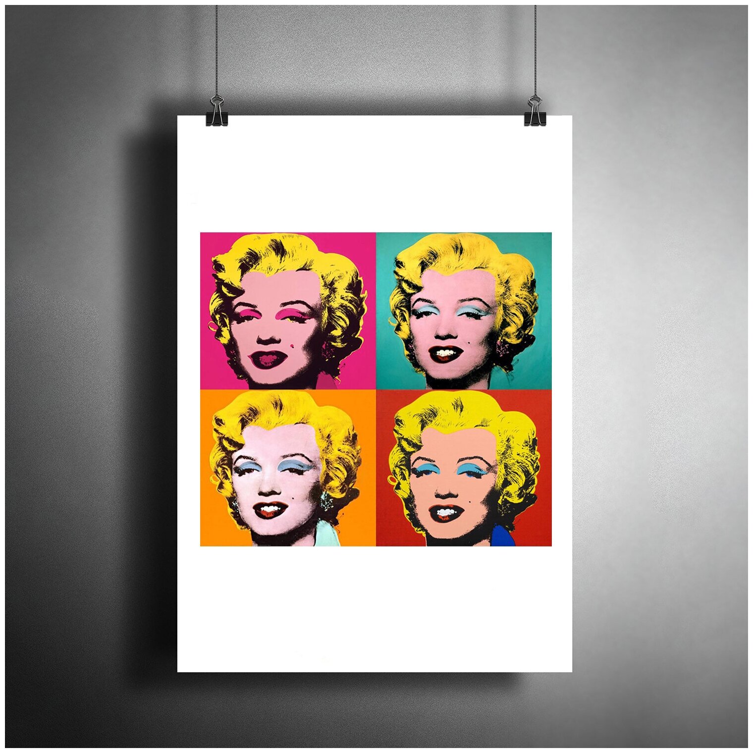 Постер плакат для интерьера "Поп-Арт Мэрилин Монро. Marilyn Monroe" / Декор бара, офиса. A3 (297 x 420 мм)