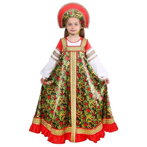 фото Русский народный костюм "рябинушка" для девочки, размер 40, рост 152 см страна карнавалия