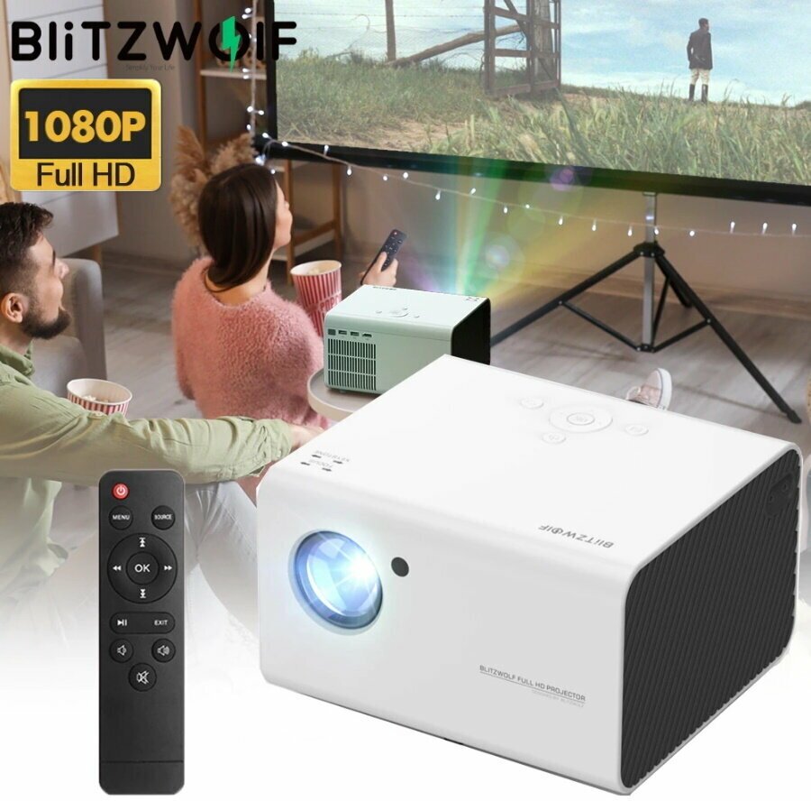 Проектор для домашнего кинотеатра BlitzWolf BW-VP14 EU Home Theater Projector 1080P Full HD White