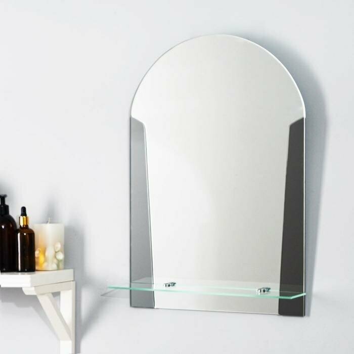 Зеркало Лион, настенное, с полочкой, 39х58 см - фотография № 1