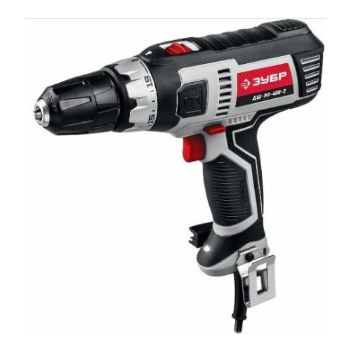 Дрель-шуруповерт ЗУБР ДШ-М1-400-2 сетевая 0-1800 обмин черныйсерый 439500₽