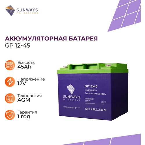 Аккумуляторная батарея SUNWAYS GP 12-45