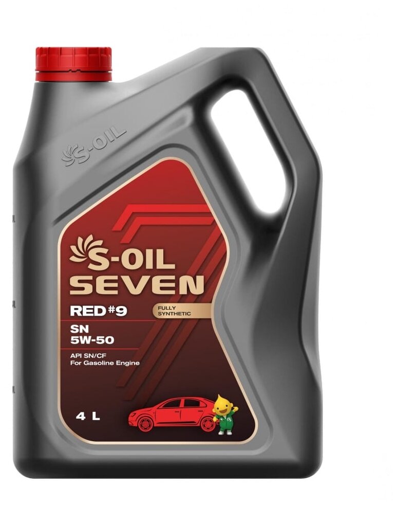 Синтетическое моторное масло S-OIL SEVEN RED#9 SN 5W-50, 4 л