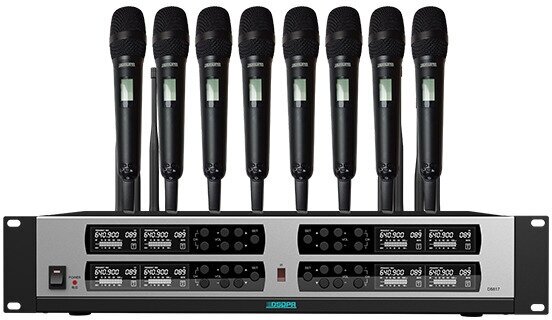 Беспроводная микрофонная система True Diversity UHF (8 ручных микрофонов)