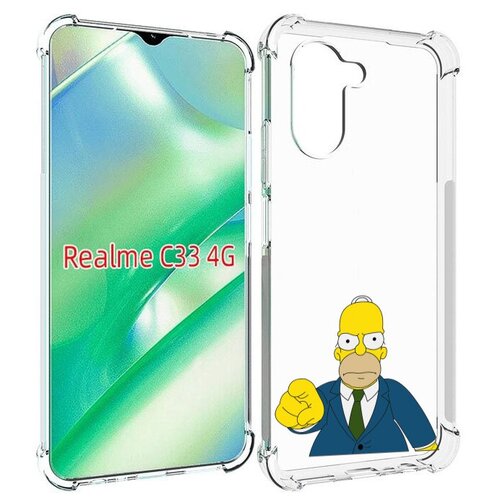 Чехол MyPads гомер-злой для Realme C33 4G задняя-панель-накладка-бампер