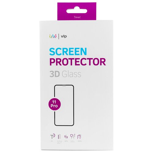 Защитное стекло vlp Screen Protector для Apple iPhone 11 Pro для Apple iPhone 11 Pro, 1 шт., черный