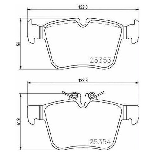 Комплект тормозных колодок Hella 8DB 355 021-831 для Mercedes C-CLASS A205, C205, S205, W205, GLC X253, GLC Coupe C253