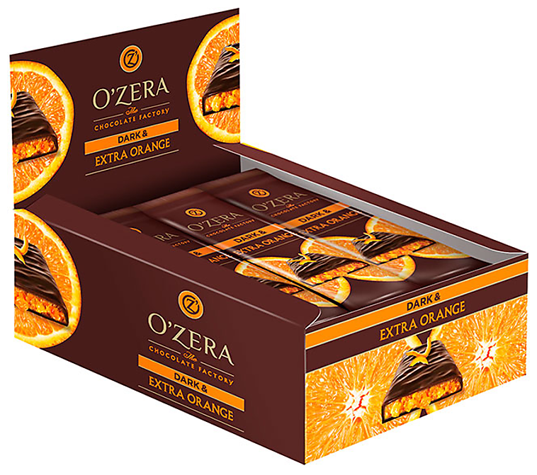 "OZera", шоколад горький Dark & Extra Orange, 40 г (упаковка 15 шт.)KDV - фотография № 1