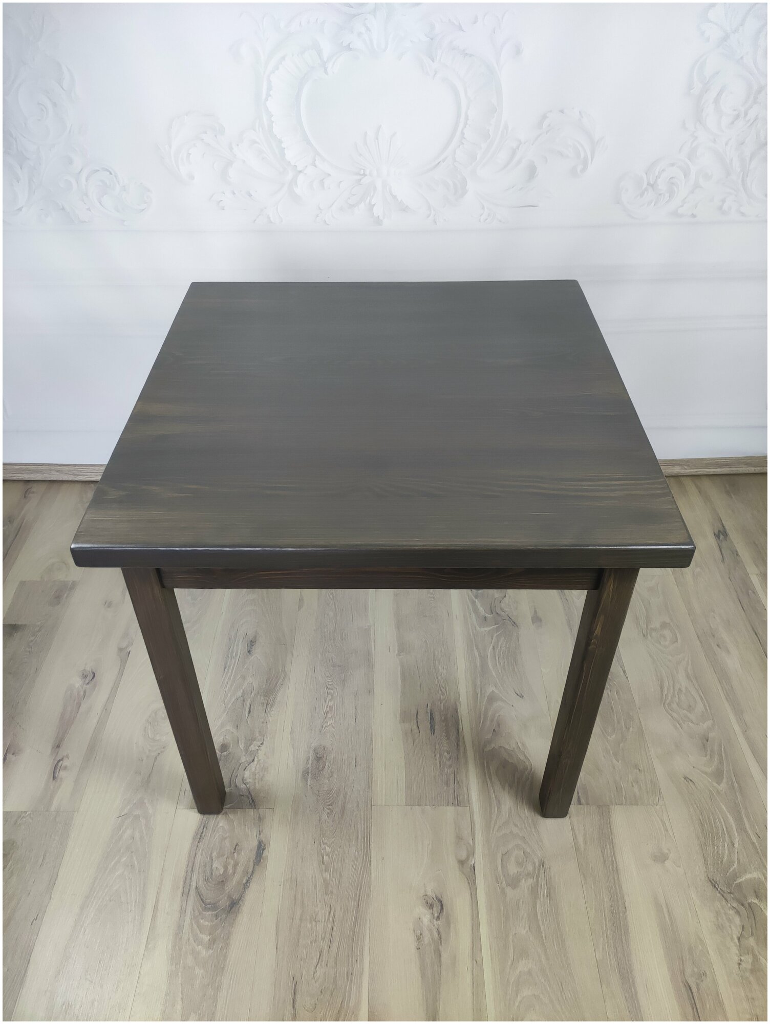 Стол квадратный из массива сосны 40 мм Классика 80х80х75 см цвет венге деревянная столешница письменный кухонный рабочий - фотография № 12