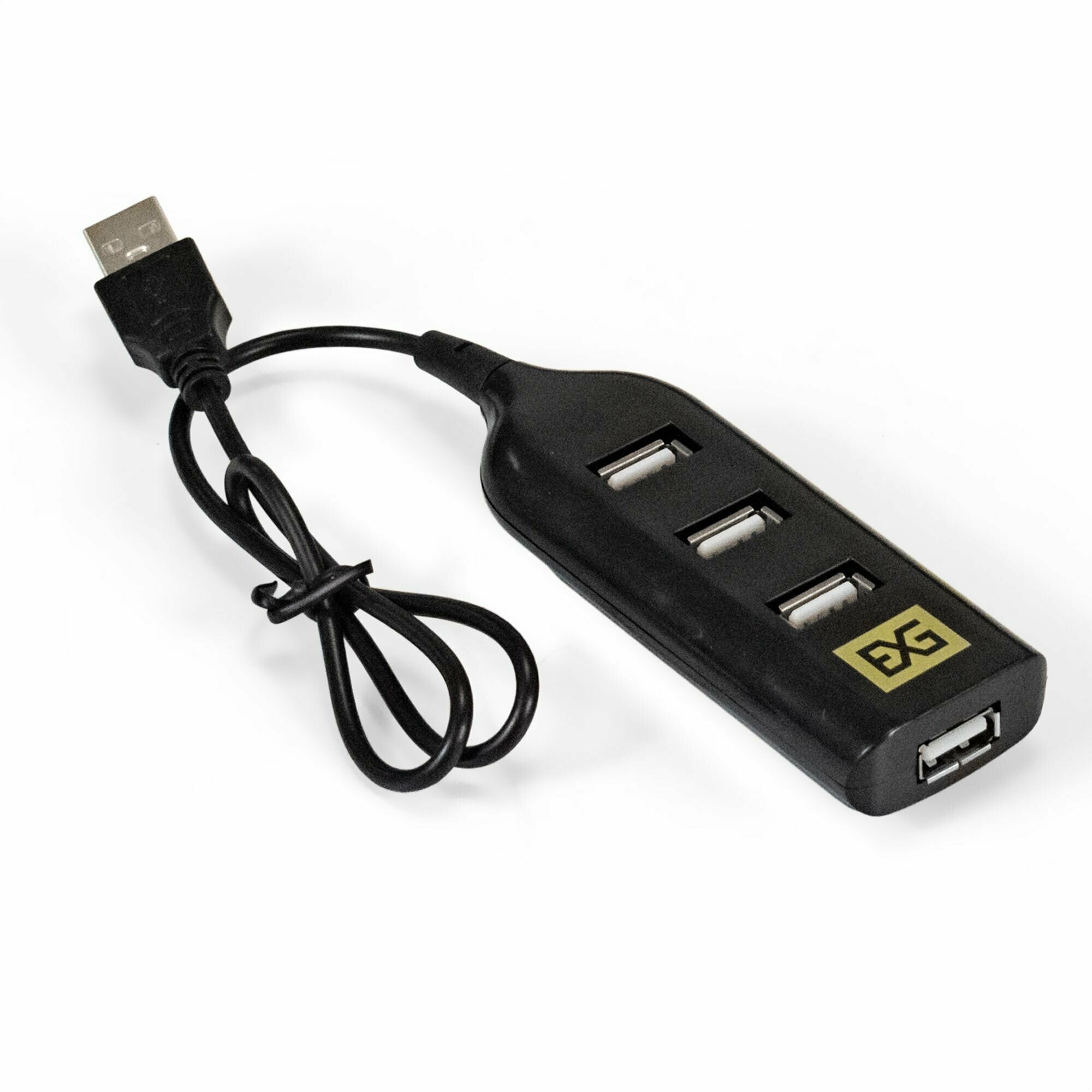 USB-Хаб (концентратор) 4-в-1 ExeGate DUB-42 (кабель-адаптер USB2.0 --> 4xUSB2.0 Plug&Play черный)