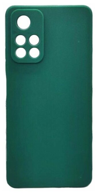 Чехол силиконовый с защитой камеры Poco M4 PRO (темно-зеленый)