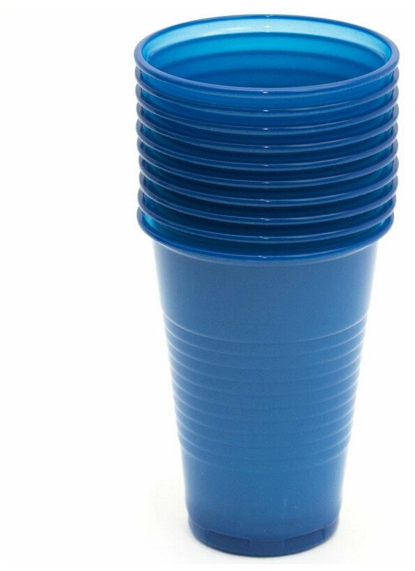 "Напра" Стакан синий 200 мл одноразовый пластиковый 100 шт. Для холодных и горячих напитков