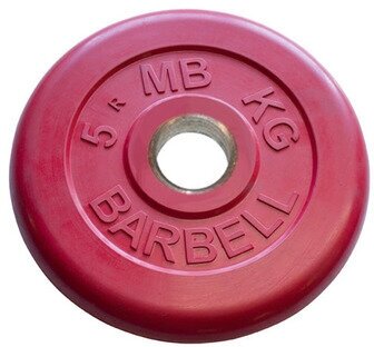 Диск Barbell обрезиненный 51 мм, красный