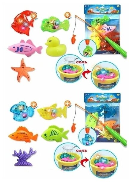 Shenzhen toys Рыбалка (3 рыбки, уточка, морская звезда, удочка)в пакете