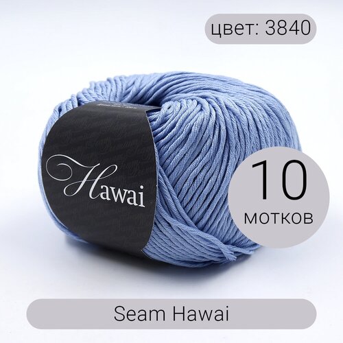 Пряжа Seam Hawai (Гаваи) 3840 светло-голубой 100% мерсеризованный хлопок 50г 120м 10шт