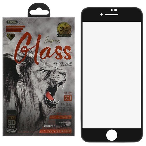 Защитное стекло для iPhone 7/8 Remax Emperor Series 9D GL-32 - Черное защитное стекло remax gl 32 emperor для смартфона apple iphone 7 8 se2 9d 0 22мм 9h белое
