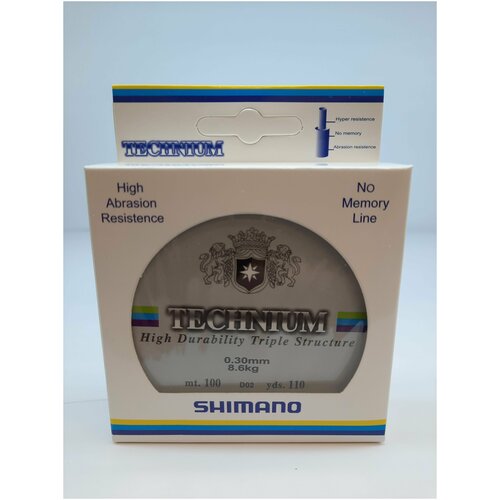 Леска SHIMANO technium 0.30 мм. 8.6 кг. 100 м