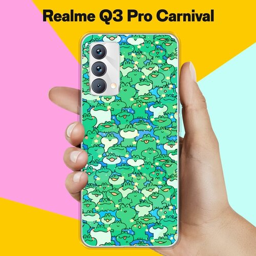 Силиконовый чехол на realme Q3 Pro Carnival Edition Лягушки / для Реалми Ку 3 Про Карнивал