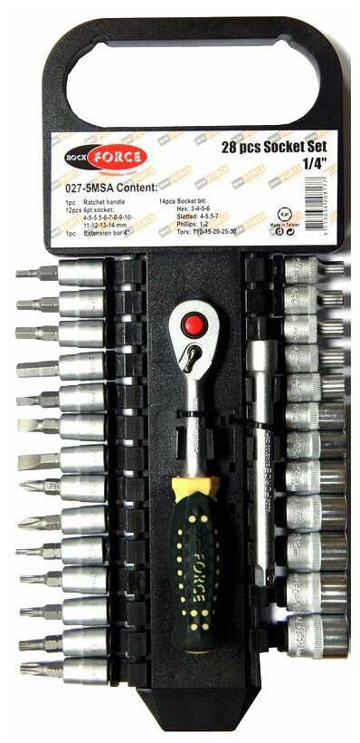 Набор торцевых головок ROCKFORCE 027-5MSA 28 предм.