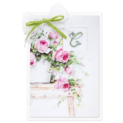Набор для вышивания «Открытка. Розовые розы», 10x14 см, Luca-S