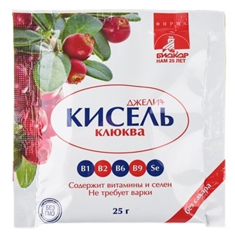 Кисель Джели+ клюква 25 г.Биокор