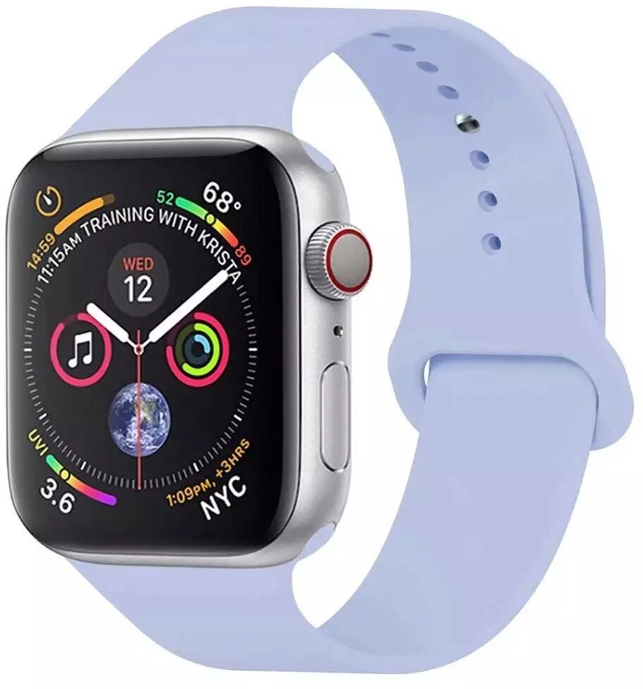 Cиликоновый ремешок для Apple Watch Series 1-8 - 38/40/41 мм(S) (эпл вотч) лавандовый