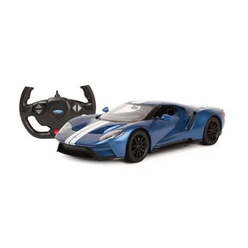 Машинка на радиоуправлении Rastar Ford GT (арт.78100), 1:14, синяя машинка на радиоуправлении rastar ford gt арт 78100 1 14 33 см двери открываются синяя