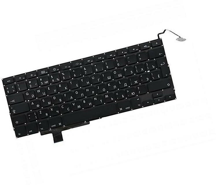 Клавиатура (keyboard) для Apple MacBook Pro 17 A1297 Early 2009 Late 2011 Г-образный Enter RUS A1297