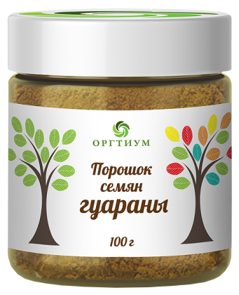 Порошок семян гуараны, 100г, Оргтиум