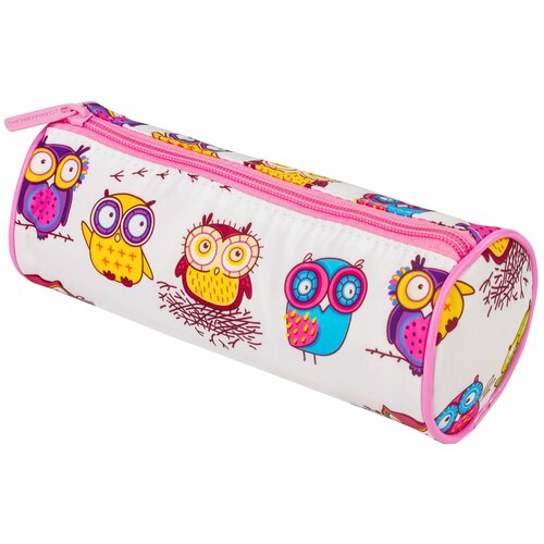 фото Пенал-тубус brauberg "owls, с эффектом soft touch, мягкий, 22х8см (229007)