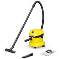 Профессиональный пылесос для сухой и влажной уборки Karcher WD 2 Plus V-12/4/18, 1000 Вт