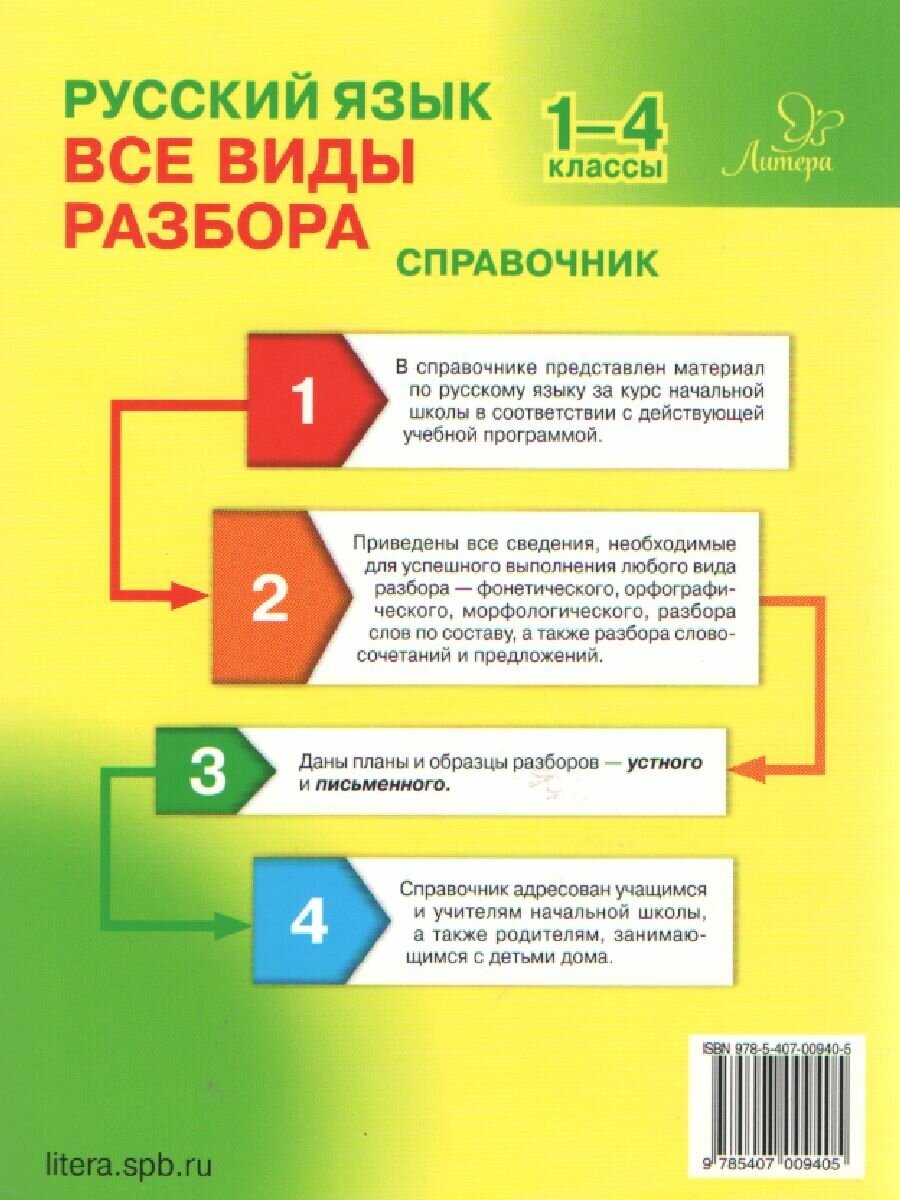 Русский язык 1-4кл Все виды разбора Справочник - фото №9