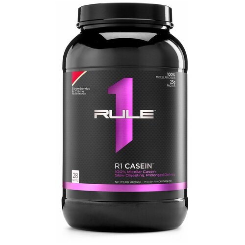 Протеин Rule 1 Casein, 920 гр., клубника-крем