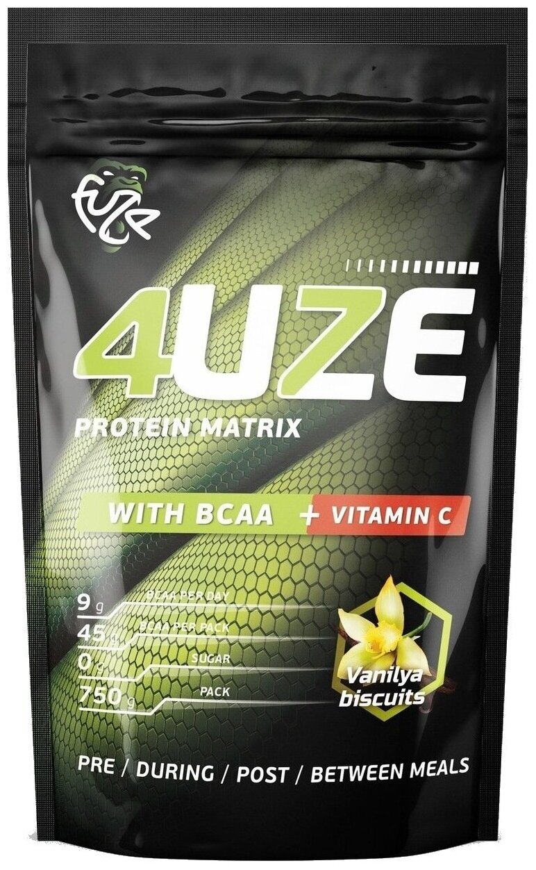 Мультикомпонентный протеин от FUZE "BCAA + vitamin C" 750 грамм  вкус Сливочная карамель