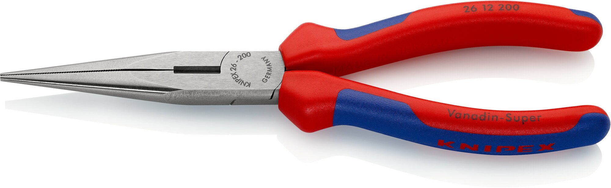 Длинногубцы KNIPEX с режущими кромками, 200 мм, фосфатированные, 2-комп ручки KN-2612200