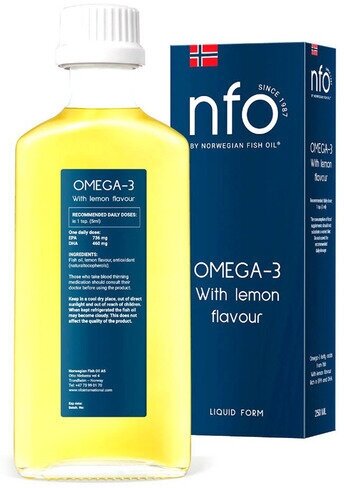 NORWEGIAN Fish Oil (Норвегиан фиш оил) Omega-3 со вкусом лимона фл. 240 мл Lysi HF - фото №1