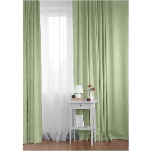 фото Шторы сирень блэкаут "нежная мята", 200*270 см, 2 шт.