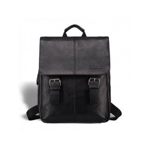 Практичный мужской кожаный рюкзак BRIALDI Broome BR17455AO relief black