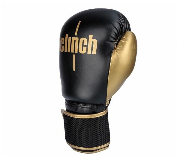Перчатки боксерские Clinch Aero черно-золотые, вес 10 унций