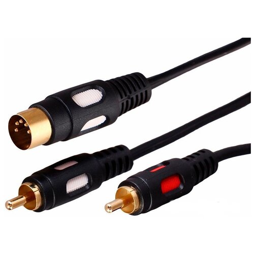 Разъем REXANT DIN - RCAx2 (17-2512), длина 1.5 м, 1 шт., черный