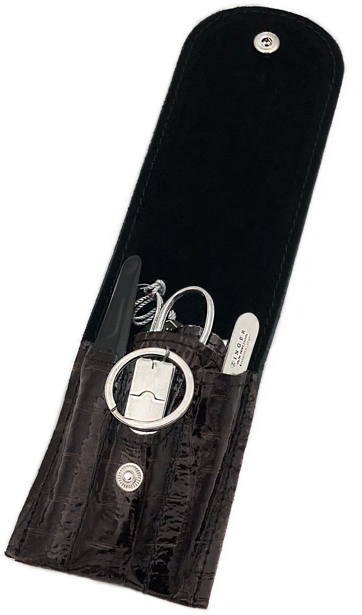 Маникюрный набор Zinger MS-ZM-11, 5 предметов, серебристый/тёмно-коричневый