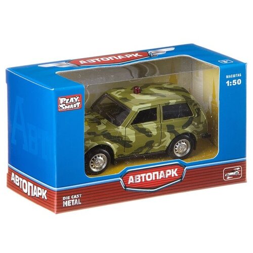 Автопарк Модель машины Лада 2121 Военная металл, инерционная 1:50 6400C с 3 лет