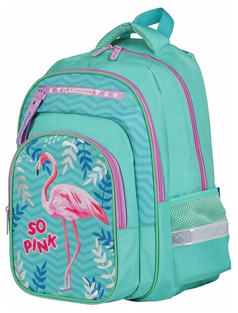 Berlingo рюкзак Ergo Flamingo, зеленый/розовый